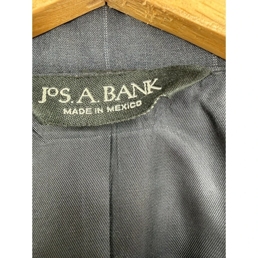 Jos A Bank Gordon Suit 42R Gray Windowpane Wool 2 Piece Mens Dress Suit Pants 34
